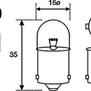 BOMBILLA, R10W, BA15S 12V 10W